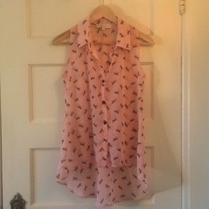 Oh My Love Sleeveless Horse Print Shirt